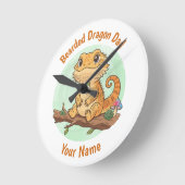 Horloge Ronde Custom Bearded Dragon Dad Wall Clock (Angle)