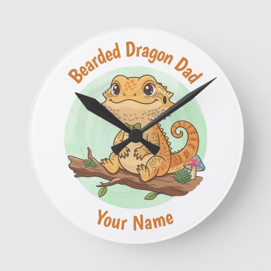 Horloge Ronde Custom Bearded Dragon Dad Wall Clock (Recto)