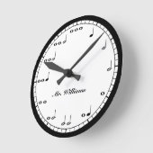 Horloge Ronde Custom Black and White Music Notes Round Clock (Angle)