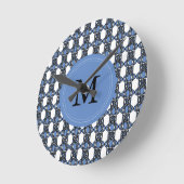 Horloge Ronde Custom Blue Abstract (Angle)