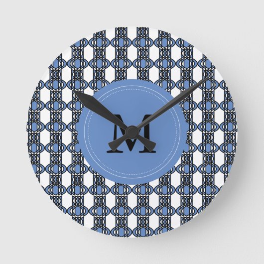 Horloge Ronde Custom Blue Abstract (Recto)