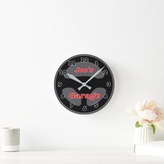 Horloge Ronde Custom car steering wheel garage wall clock design (Maison)
