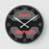Horloge Ronde Custom car steering wheel garage wall clock design (Recto)