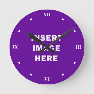Horloge Ronde Custom Clock Template with White Roman Numerals