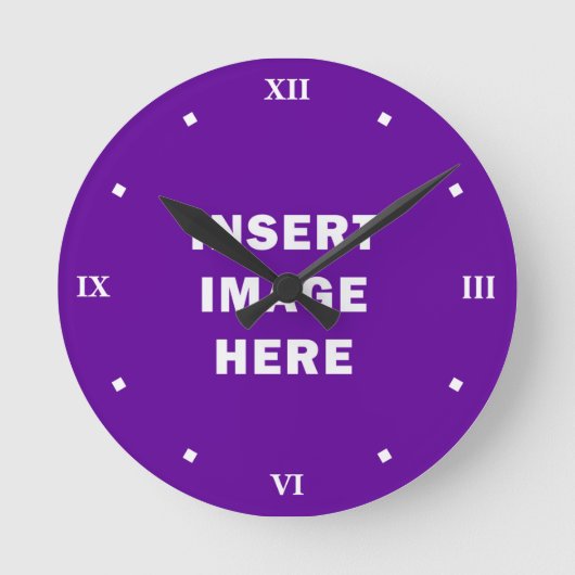 Horloge Ronde Custom Clock Template with White Roman Numerals (Recto)