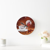 Horloge Ronde Custom Coffee Clock Cafe Wall Art Personalized (Maison)
