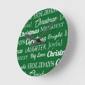 Horloge Ronde Custom Names Text Type Christmas (Angle)