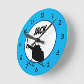 Horloge Ronde Custom personalized Helicopter Clock (Angle)