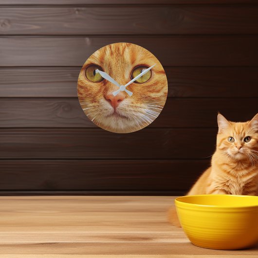 Horloge Ronde Custom Photo Cat Dog Pet Family Personalized