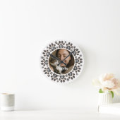 Horloge Ronde Custom Photo Pet Paw Print Wall Clock (Maison)