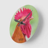 Horloge Ronde Custom Rooster Close-up (Angle)