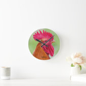 Horloge Ronde Custom Rooster Close-up (Maison)