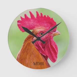Horloge Ronde Custom Rooster Close-up