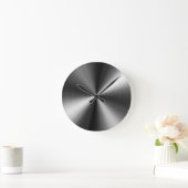 Horloge Ronde Custom Round Stainless Steel Look Clock (Maison)