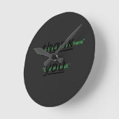 Horloge Ronde Custom Text & Upload Your Photo Personalized (Angle)