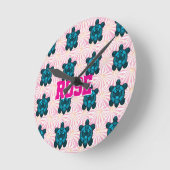 Horloge Ronde Custom Tropical Turtle Floral Pattern Seamless  (Angle)