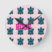 Horloge Ronde Custom Tropical Turtle Floral Pattern Seamless  (Recto)