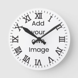 Horloge Ronde Customisez vous-même (lignes et chiffres romains)