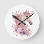 Horloge Ronde Customizable Pretty Ponies and Petals (Recto)