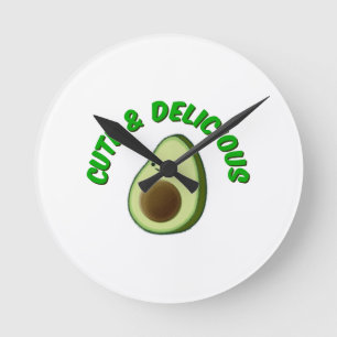 Horloge Ronde Cute And Delicious Avocado