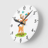 Horloge Ronde Cute Baby Deer with Butterflies-47568 (Angle)