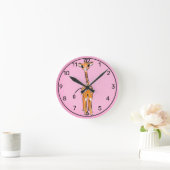Horloge Ronde Cute bébé aquarelle Giraffe (Maison)