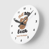 Horloge Ronde Cute Best Dad Ever Sloth (Angle)