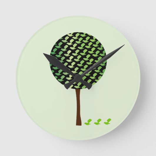 Horloge Ronde Cute bird and treecustomizeable clock (Recto)