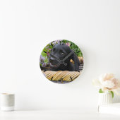 Horloge Ronde Cute Black Labrador Retriever Dog Puppy (Maison)