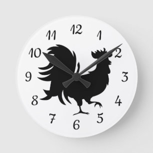Horloge Ronde Cute Black porte-bonheur