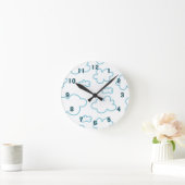 Horloge Ronde Cute Blue et White Nuages Nursery (Maison)