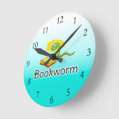Horloge Ronde Cute Bookworm (Angle)