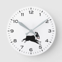 Cute Boston Terrier avec heures et minutes
