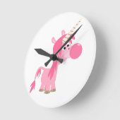 Horloge Ronde Cute Boubble Gum Unicorn Wall Clock (Angle)