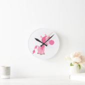 Horloge Ronde Cute Boubble Gum Unicorn Wall Clock (Maison)
