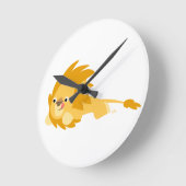 Horloge Ronde Cute Bouncy Cartoon Lion Wall Clock (Angle)