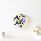 Horloge Ronde Cute Bright Owls (Maison)