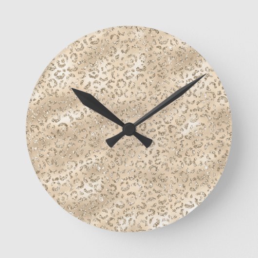 Horloge Ronde Cute brown Cheetah Leopard Skin Print Pattern (Recto)