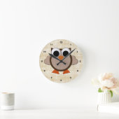 Horloge Ronde Cute Brown Retro (Maison)