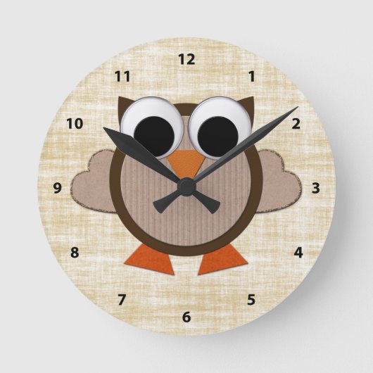 Horloge Ronde Cute Brown Retro (Recto)