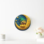 Horloge Ronde Cute caricature canard et lune (Maison)