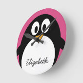 Horloge Ronde cute cartoon penguin witk background (Angle)