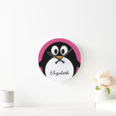 Horloge Ronde cute cartoon penguin witk background (Maison)