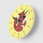 Horloge Ronde Cute cartoon squirrel with a peanut (Angle)