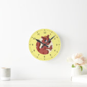 Horloge Ronde Cute cartoon squirrel with a peanut (Maison)