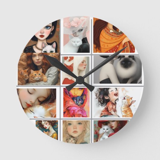 Horloge Ronde cute cat lover (Recto)