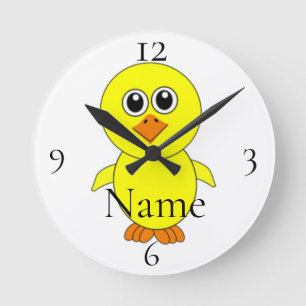 Horloge Ronde Cute Chick Thunder_Cove