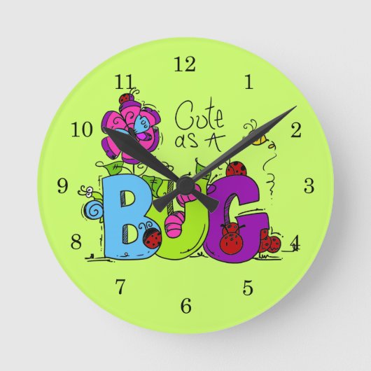 Horloge Ronde Cute comme un bug (Recto)