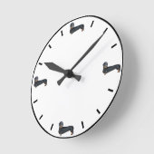 Horloge Ronde Cute Dachshund (Angle)