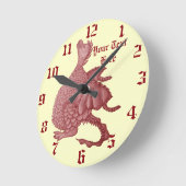 Horloge Ronde cute dragon mythique fantasy (Angle)
